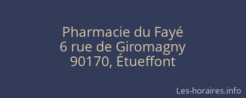 Pharmacie du Fayé