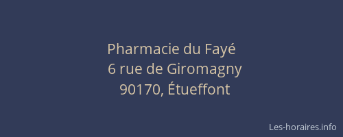 Pharmacie du Fayé