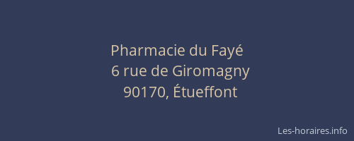 Pharmacie du Fay&eacute;