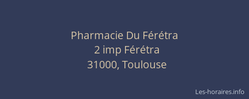 Pharmacie Du Férétra