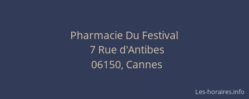Pharmacie Du Festival