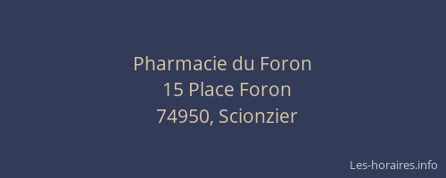 Pharmacie du Foron
