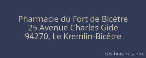 Pharmacie du Fort de Bicètre
