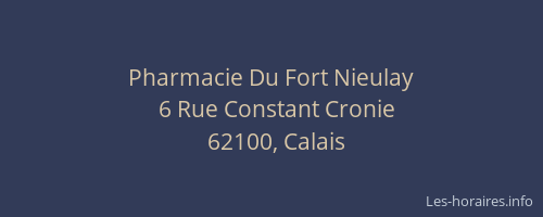 Pharmacie Du Fort Nieulay