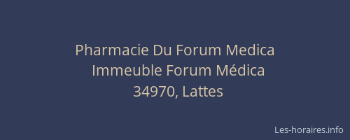 Pharmacie Du Forum Medica