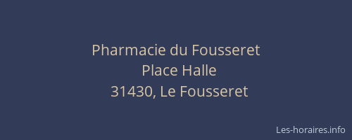 Pharmacie du Fousseret