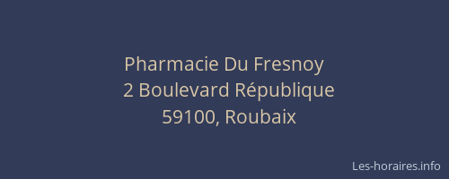 Pharmacie Du Fresnoy