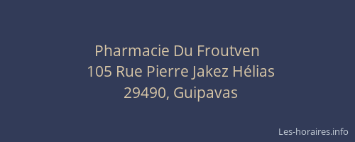 Pharmacie Du Froutven