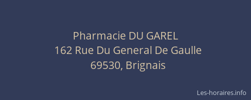 Pharmacie DU GAREL