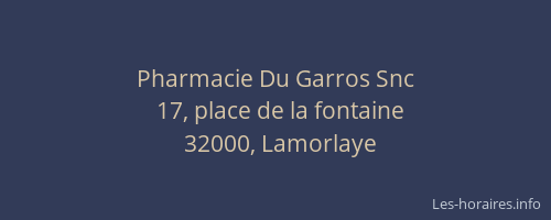 Pharmacie Du Garros Snc