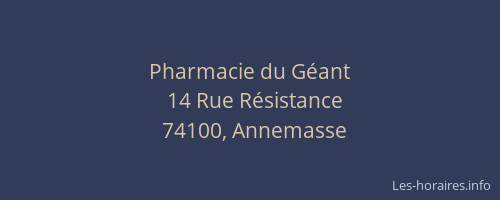Pharmacie du Géant