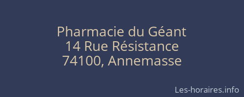 Pharmacie du Géant