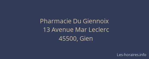 Pharmacie Du Giennoix