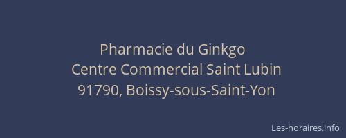 Pharmacie du Ginkgo