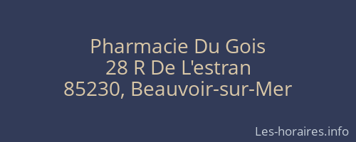 Pharmacie Du Gois