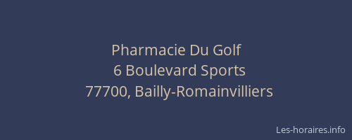 Pharmacie Du Golf