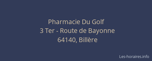 Pharmacie Du Golf