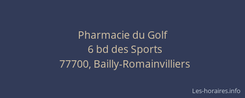 Pharmacie du Golf