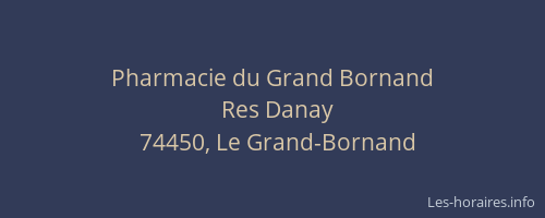 Pharmacie du Grand Bornand