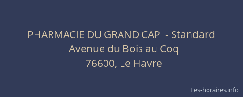 PHARMACIE DU GRAND CAP  - Standard