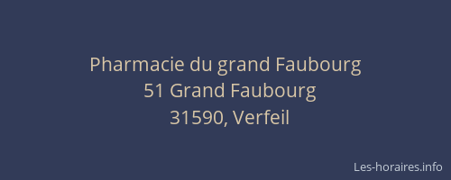 Pharmacie du grand Faubourg