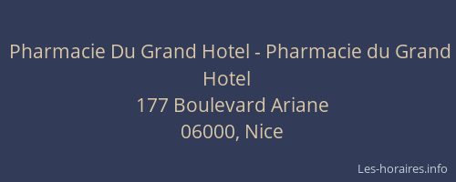 Pharmacie Du Grand Hotel - Pharmacie du Grand Hotel