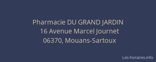 Pharmacie DU GRAND JARDIN