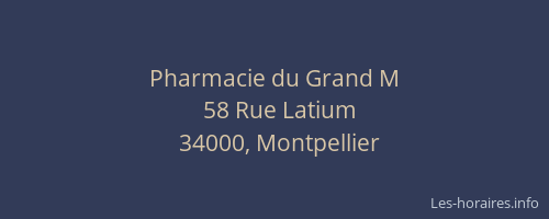 Pharmacie du Grand M