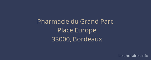 Pharmacie du Grand Parc