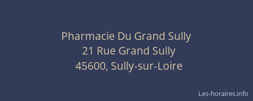 Pharmacie Du Grand Sully