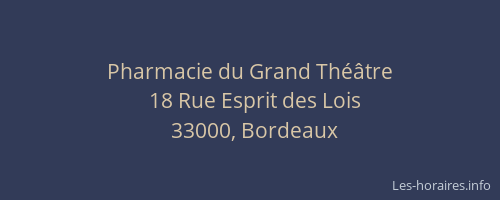 Pharmacie du Grand Théâtre