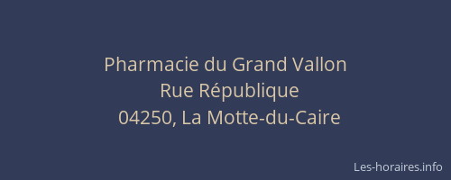 Pharmacie du Grand Vallon