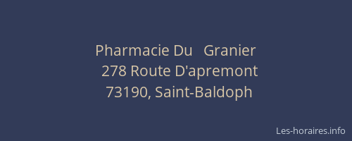 Pharmacie Du   Granier