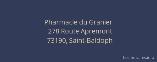 Pharmacie du Granier