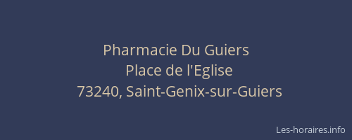 Pharmacie Du Guiers