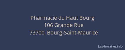 Pharmacie du Haut Bourg