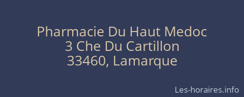 Pharmacie Du Haut Medoc
