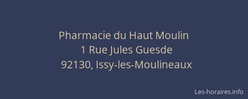 Pharmacie du Haut Moulin