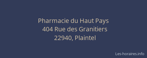 Pharmacie du Haut Pays