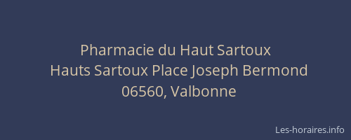 Pharmacie du Haut Sartoux