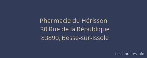 Pharmacie du Hérisson