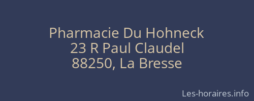 Pharmacie Du Hohneck