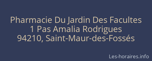 Pharmacie Du Jardin Des Facultes