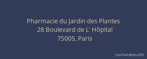 Pharmacie du Jardin des Plantes