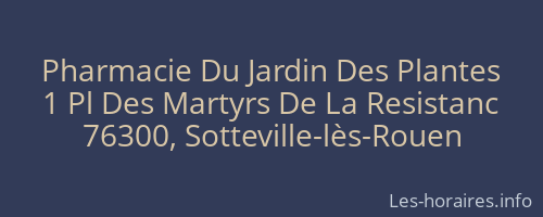 Pharmacie Du Jardin Des Plantes