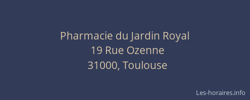 Pharmacie du Jardin Royal