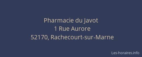 Pharmacie du Javot