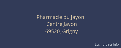 Pharmacie du Jayon