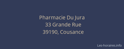 Pharmacie Du Jura