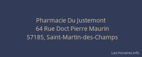 Pharmacie Du Justemont